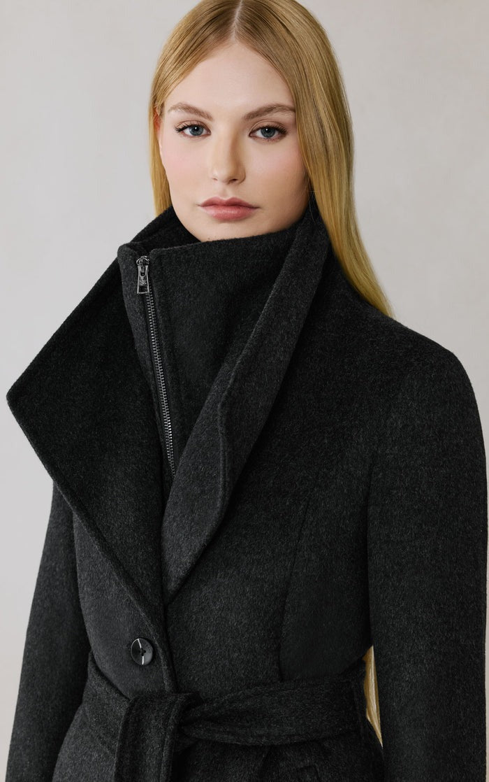 SOIA&KYO ILANA - U - Wool Belted Coat With Bib - Boutique Bubbles