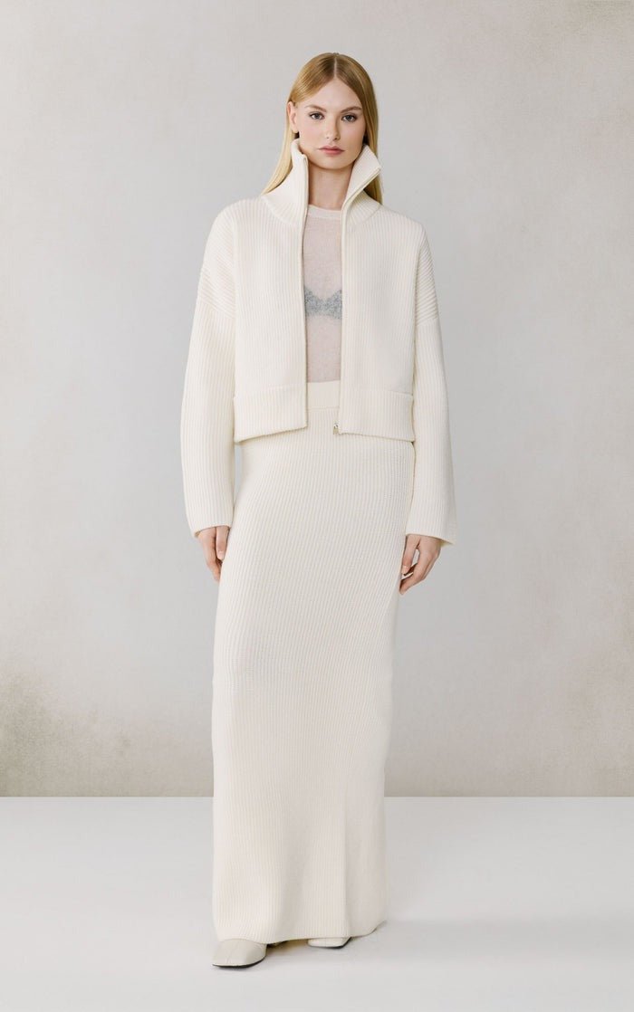 SOIA&KYO NOELLE - Wool Blend Cropped Cardigan - Boutique Bubbles