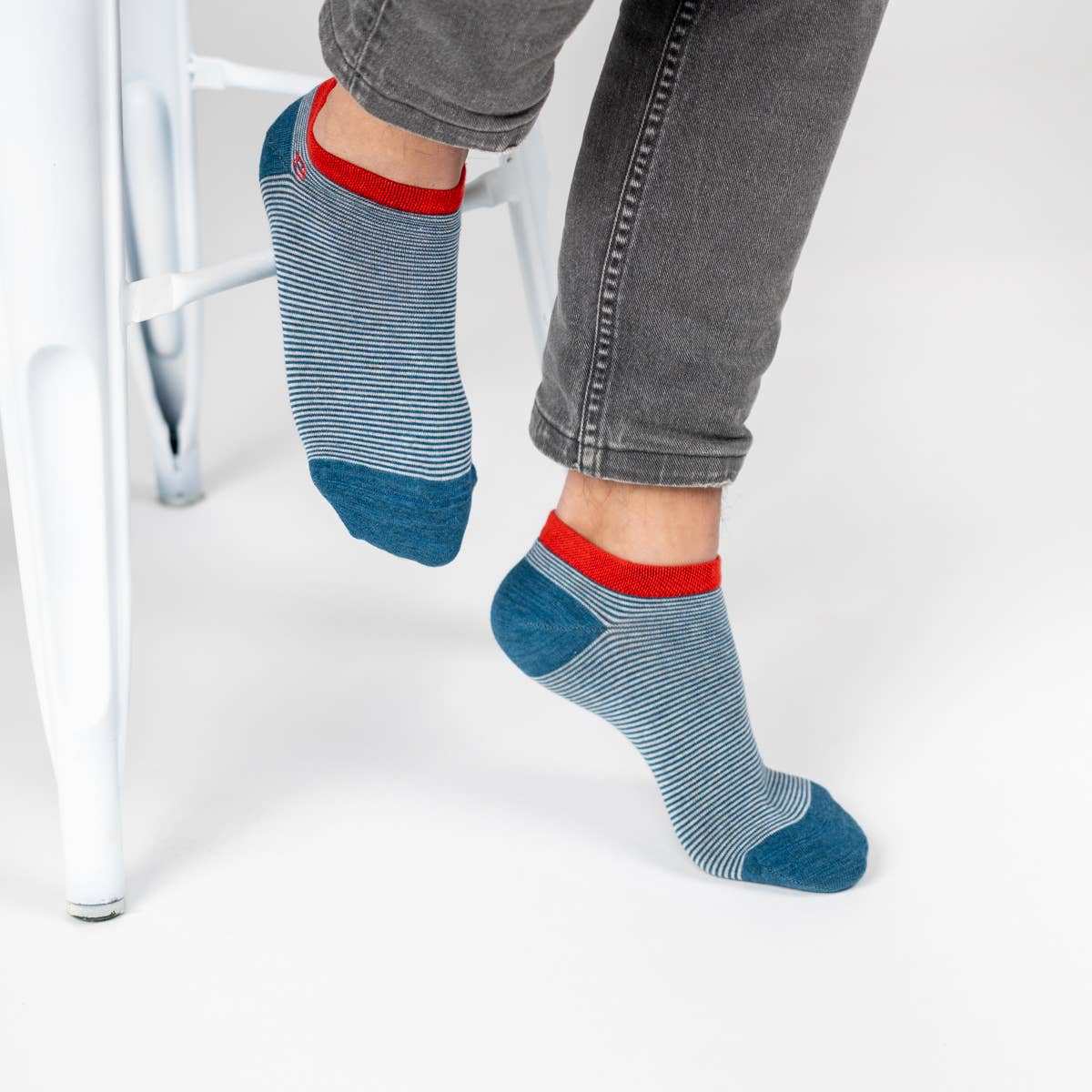 Striped Socks - Blue, White Striped - Boutique Bubbles