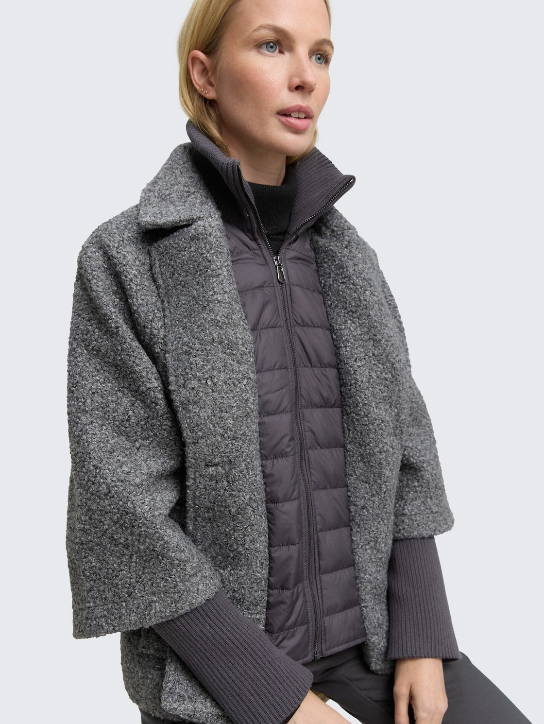 TOM TAILOR - Bouclé cape jacket in a 2 - in - 1 look - 1046602 - Boutique Bubbles