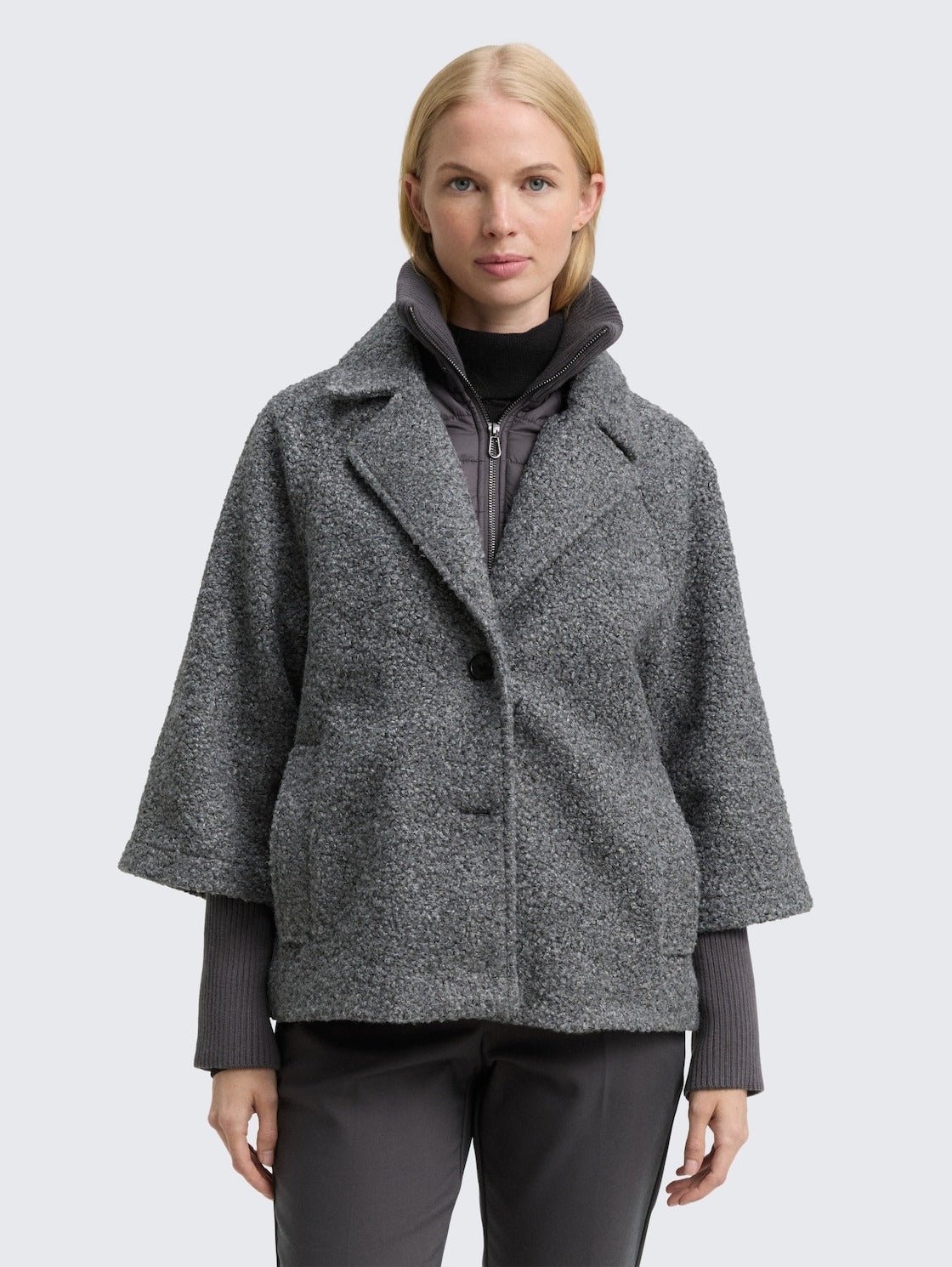 TOM TAILOR - Bouclé cape jacket in a 2 - in - 1 look - 1046602 - Boutique Bubbles