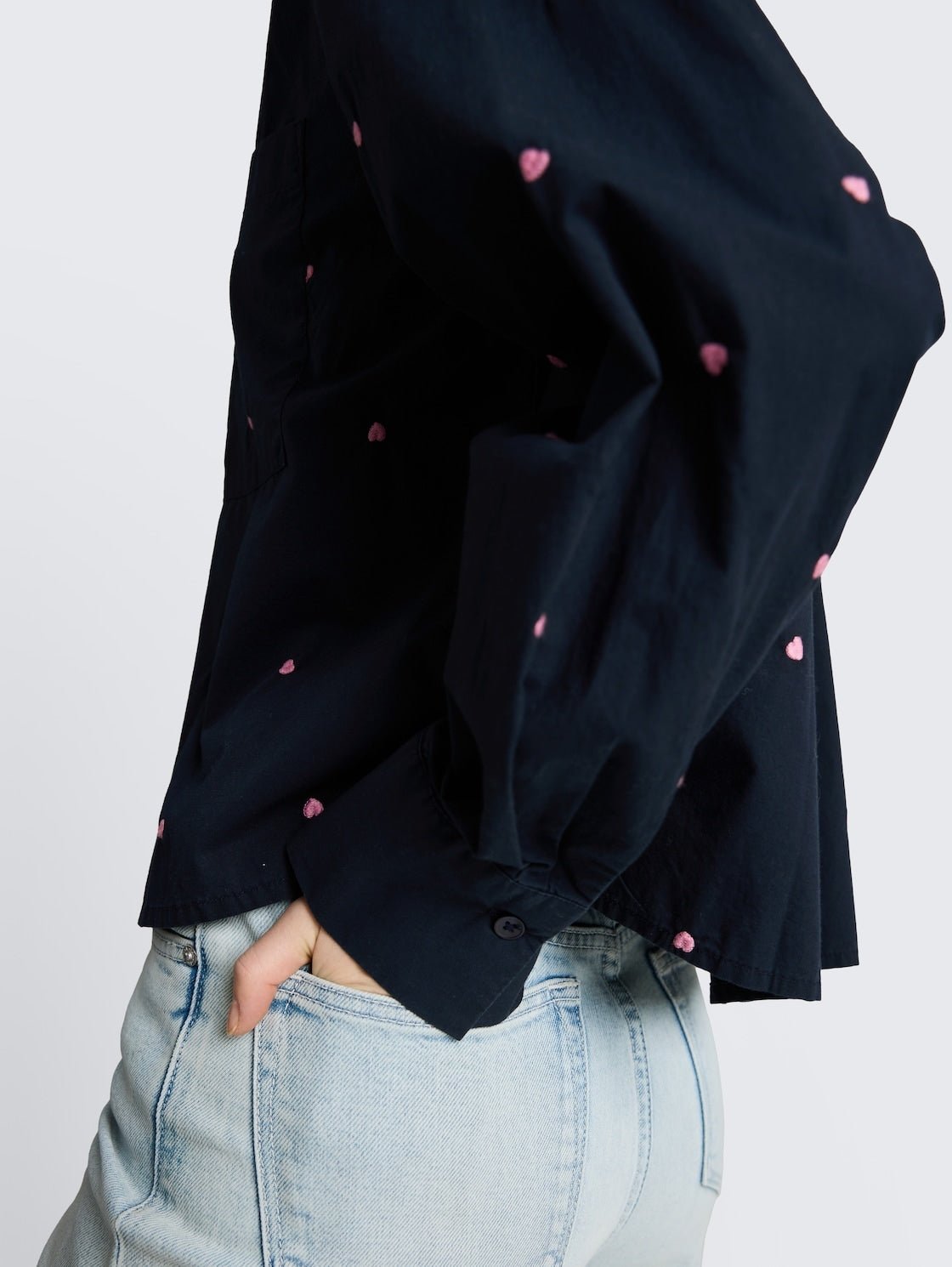 TOM TAILOR - Boxy fit shirt blouse with heart embroidery - 1051835 - Boutique Bubbles