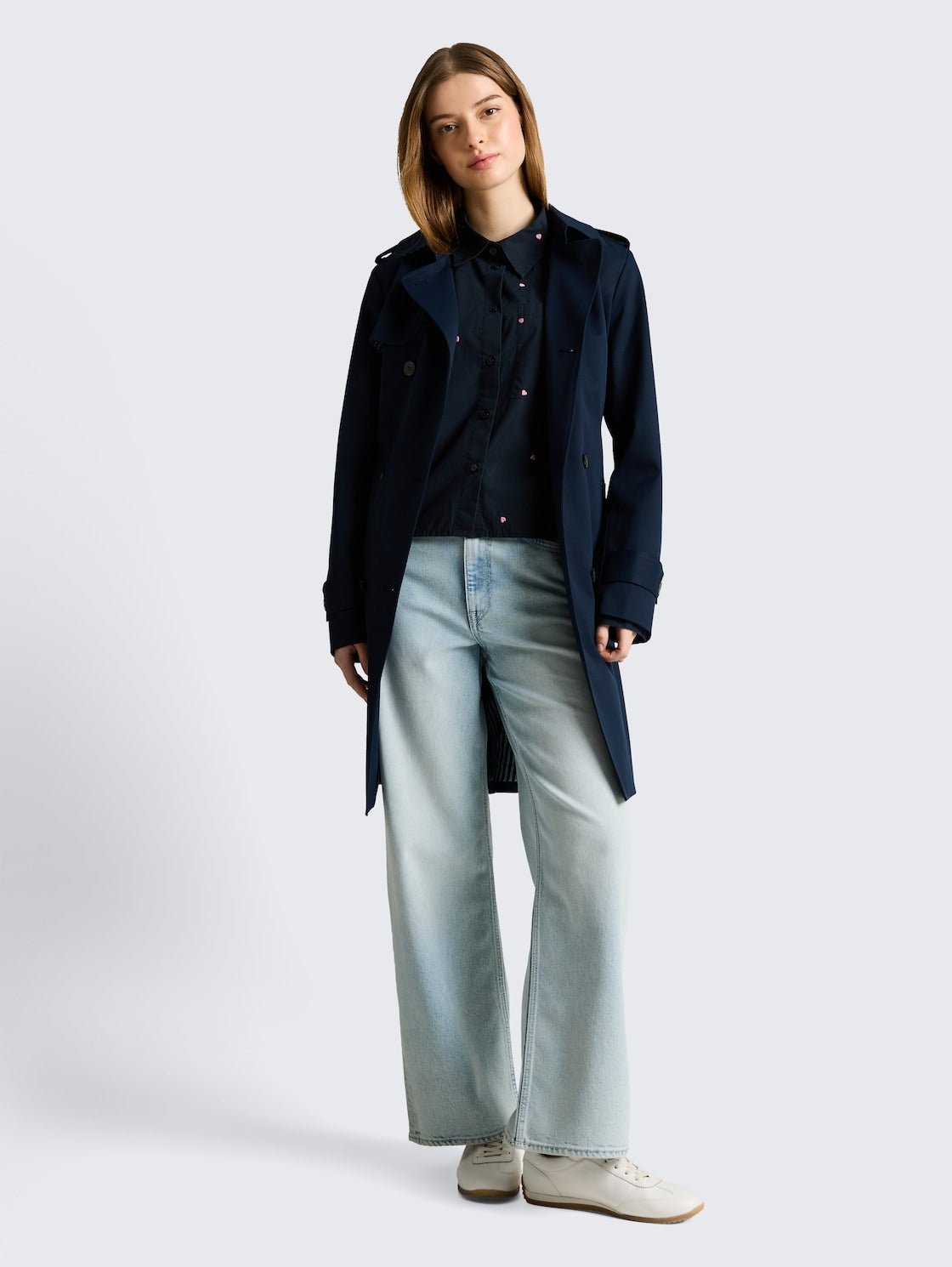 TOM TAILOR - Boxy fit shirt blouse with heart embroidery - 1051835 - Boutique Bubbles