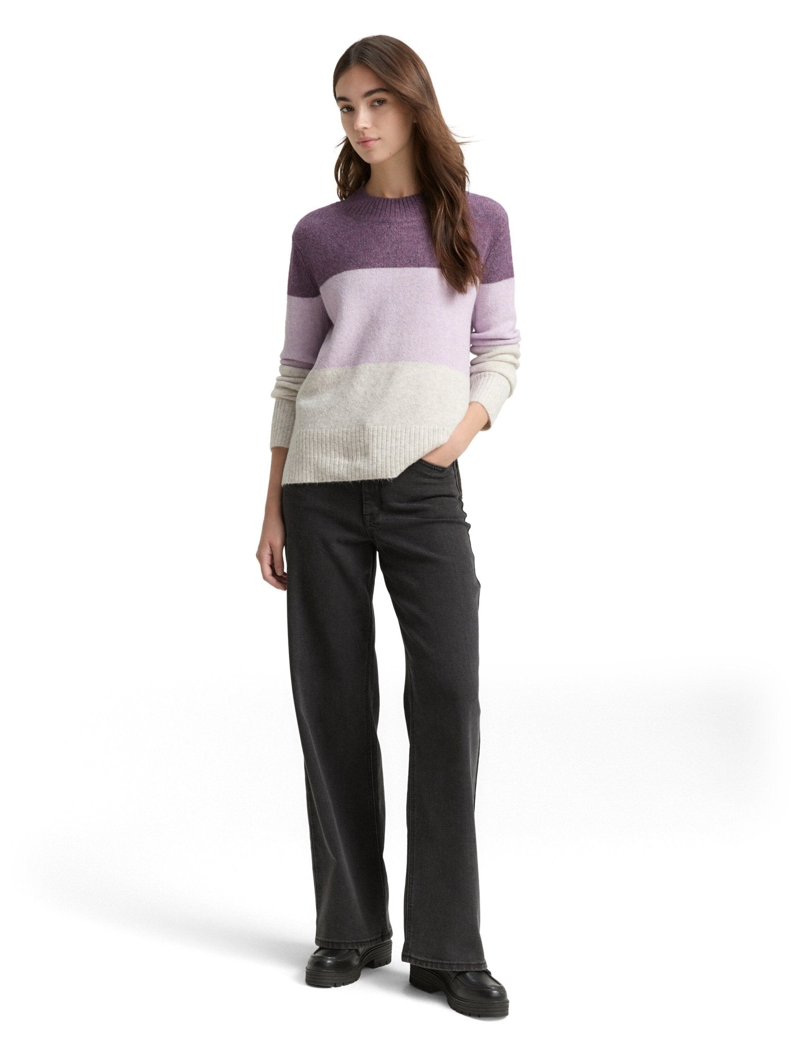 TOM TAILOR - Knitted jumper with colour blocking - 1047880 - Boutique Bubbles
