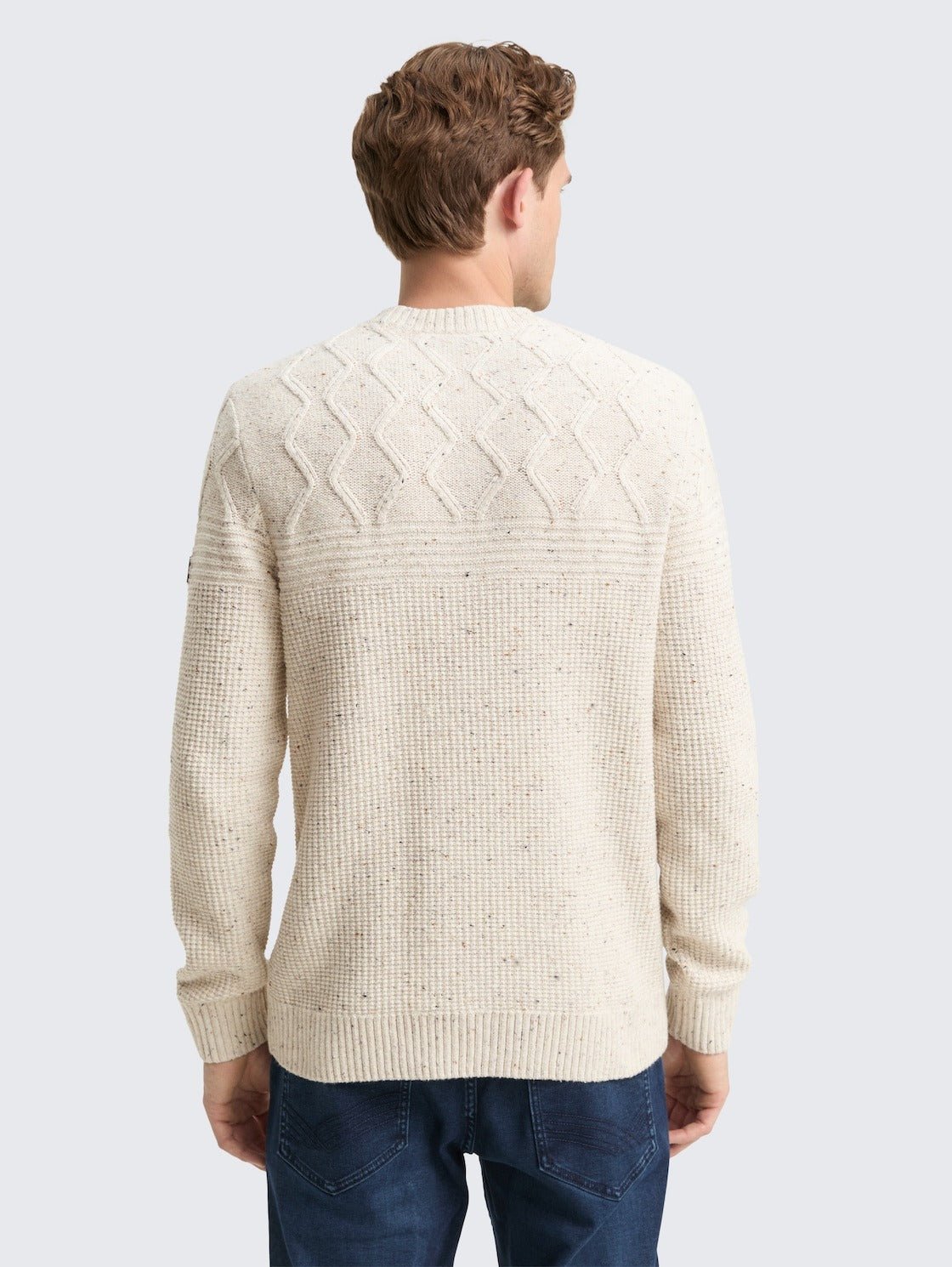 TOM TAILOR - Knitted jumper with mixed textures - 1048740 - Boutique Bubbles