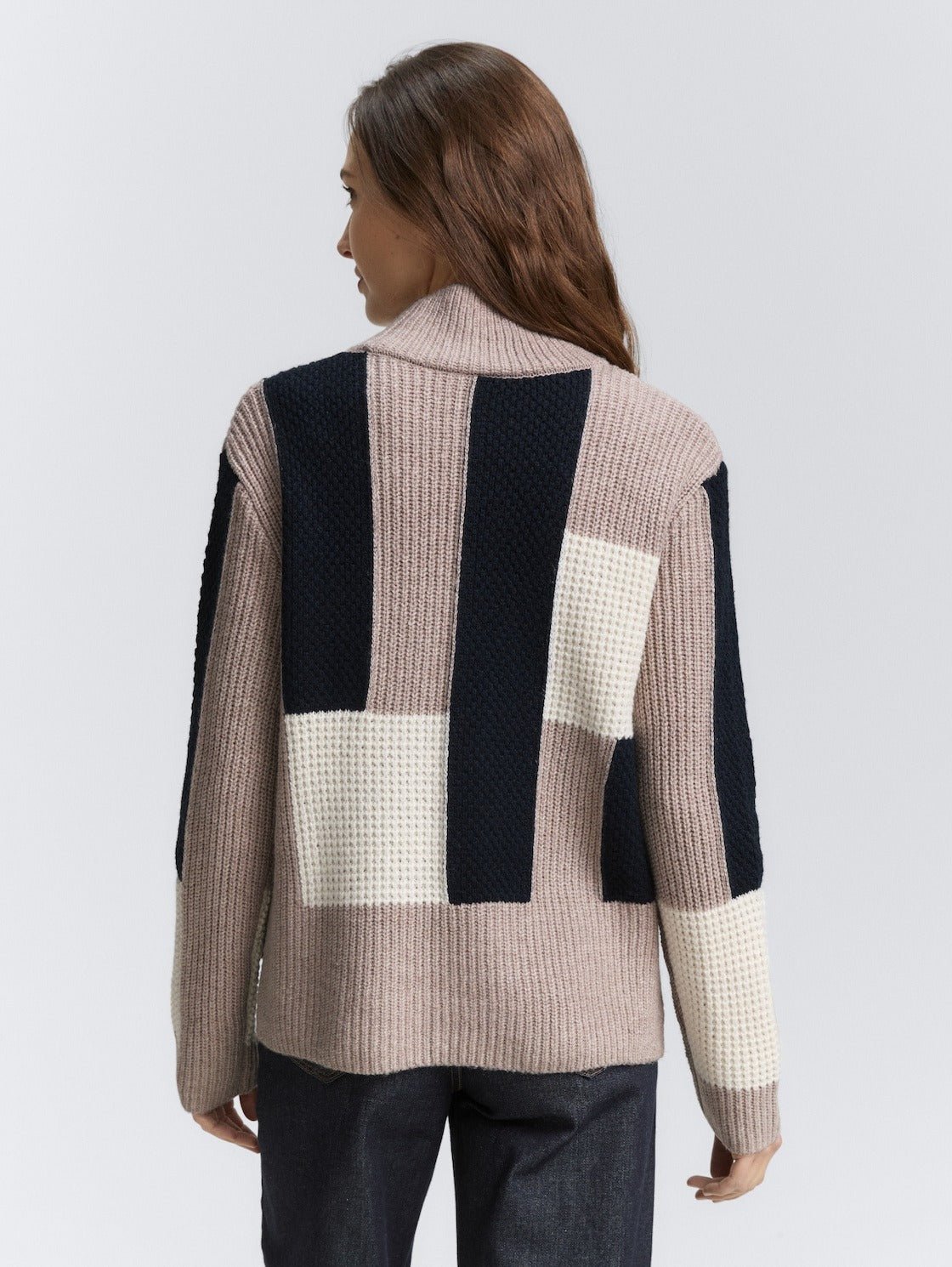 TOM TAILOR - Loose fit knitted jumper with colour blocking - 1047706 - Boutique Bubbles