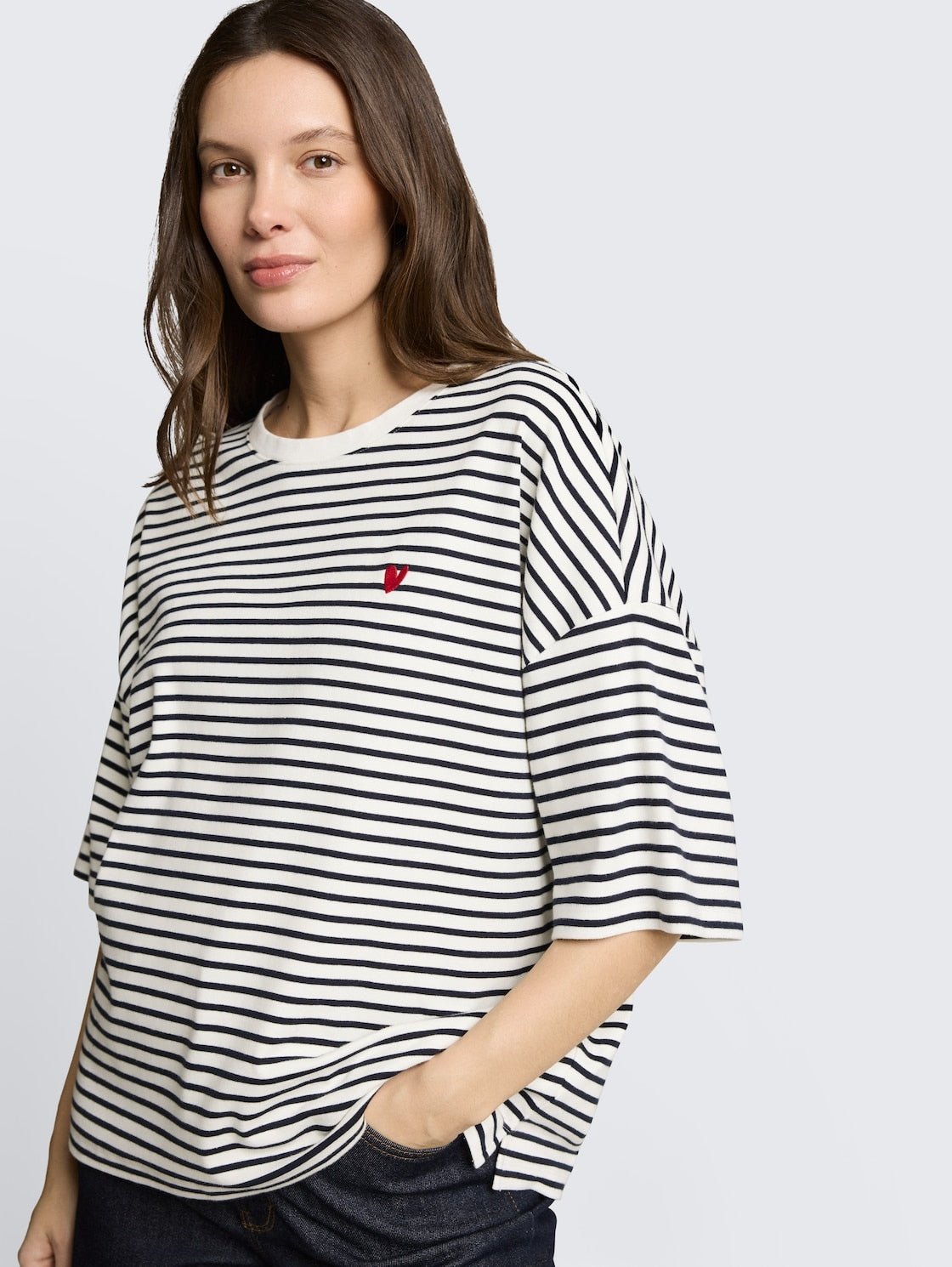 TOM TAILOR - Oversize T-shirt with stripe pattern - 1050847 - Boutique Bubbles