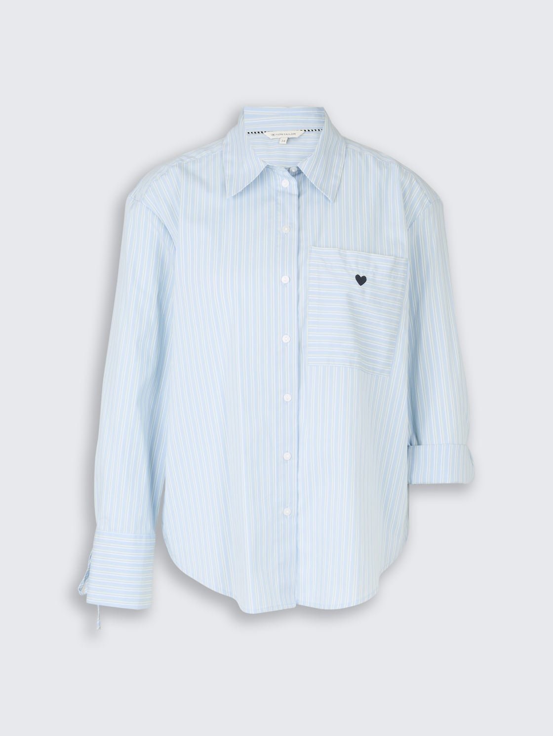 TOM TAILOR - Oversized shirt blouse with heart embroidery - 1049800 - Boutique Bubbles