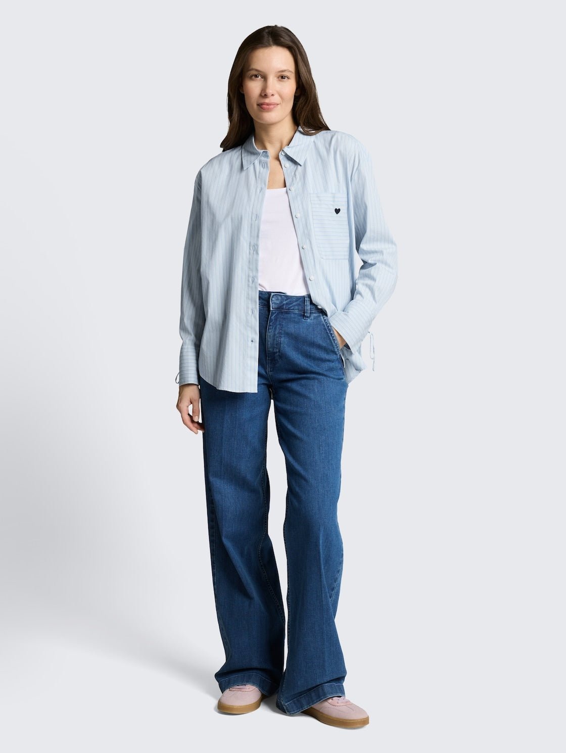 TOM TAILOR - Oversized shirt blouse with heart embroidery - 1049800 - Boutique Bubbles