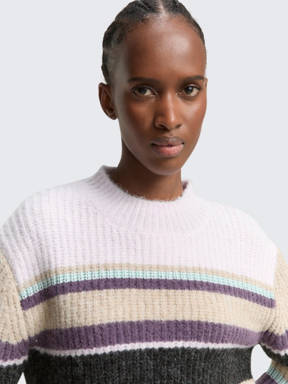 TOM TAILOR - Relaxed fit knitted jumper with striped pattern - 1049075 - Boutique Bubbles