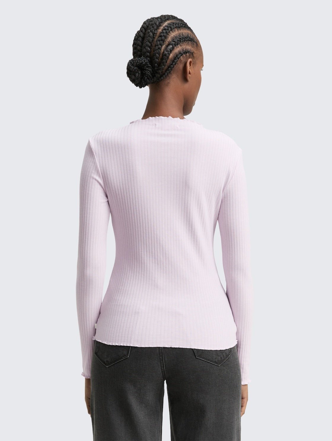 TOM TAILOR - Ribbed long - sleeved shirt with stand - up collar - 1048344 - Boutique Bubbles