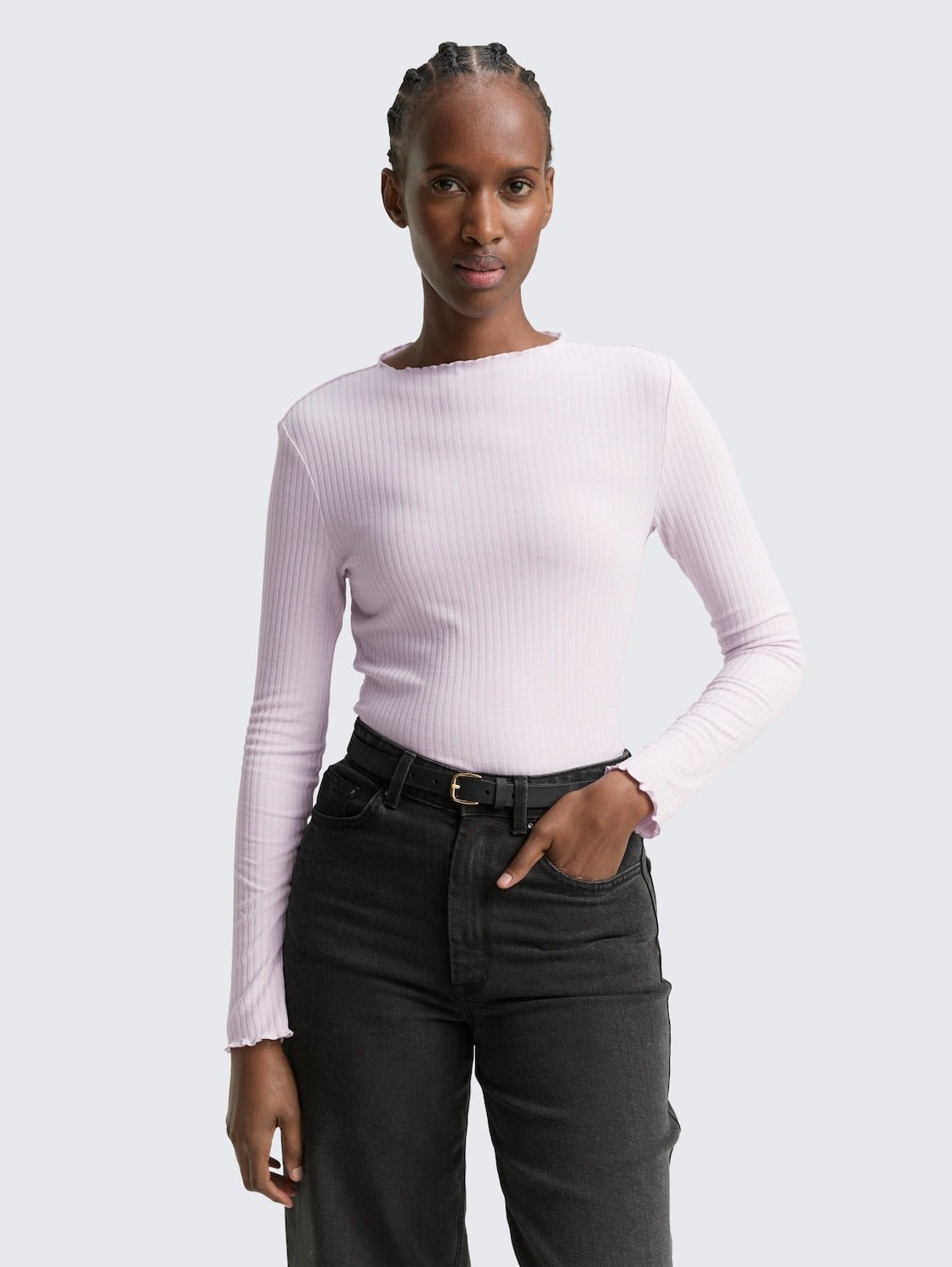 TOM TAILOR - Ribbed long - sleeved shirt with stand - up collar - 1048344 - Boutique Bubbles