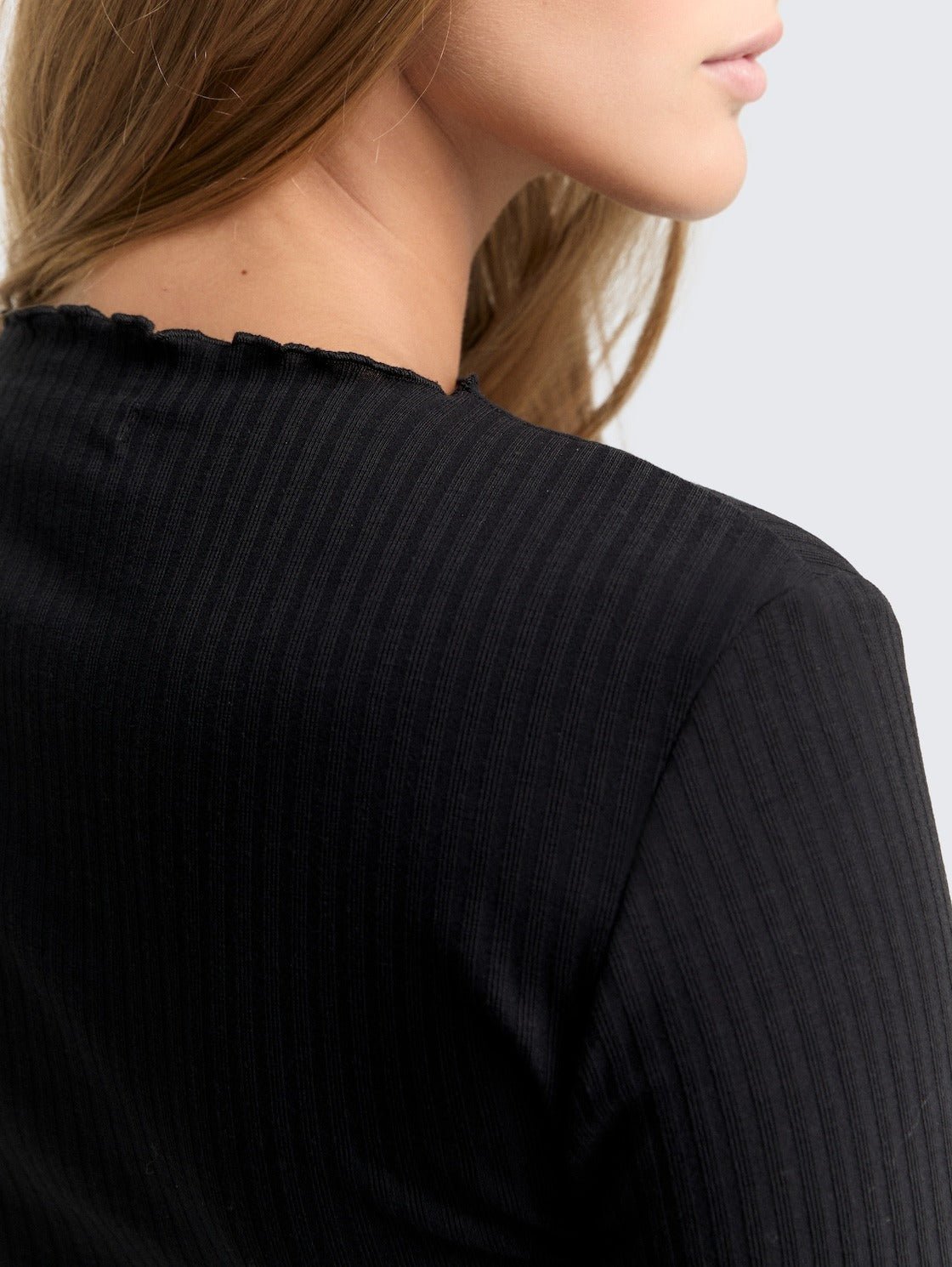 TOM TAILOR - Ribbed long - sleeved shirt with stand - up collar - 1048344 - Boutique Bubbles
