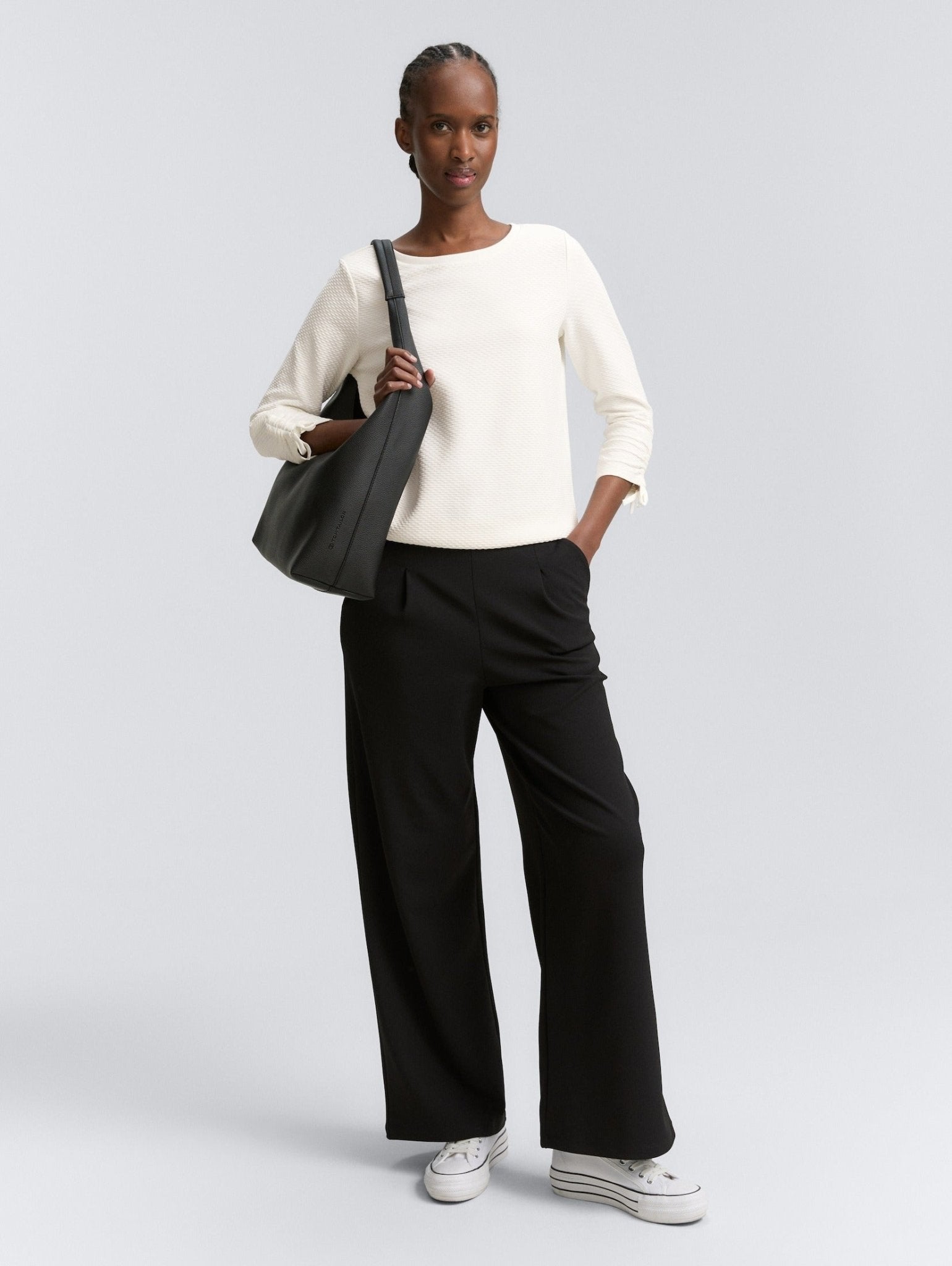 TOM TAILOR - Sweatshirt with gathered sleeves - 1047227 - Boutique Bubbles