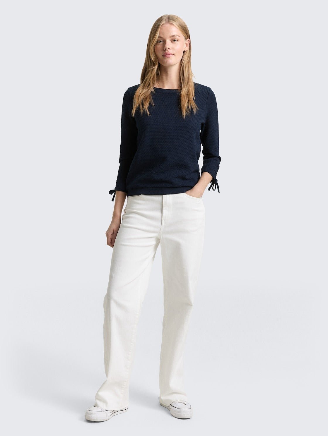 TOM TAILOR - Sweatshirt with gathered sleeves - 1047227 - Boutique Bubbles