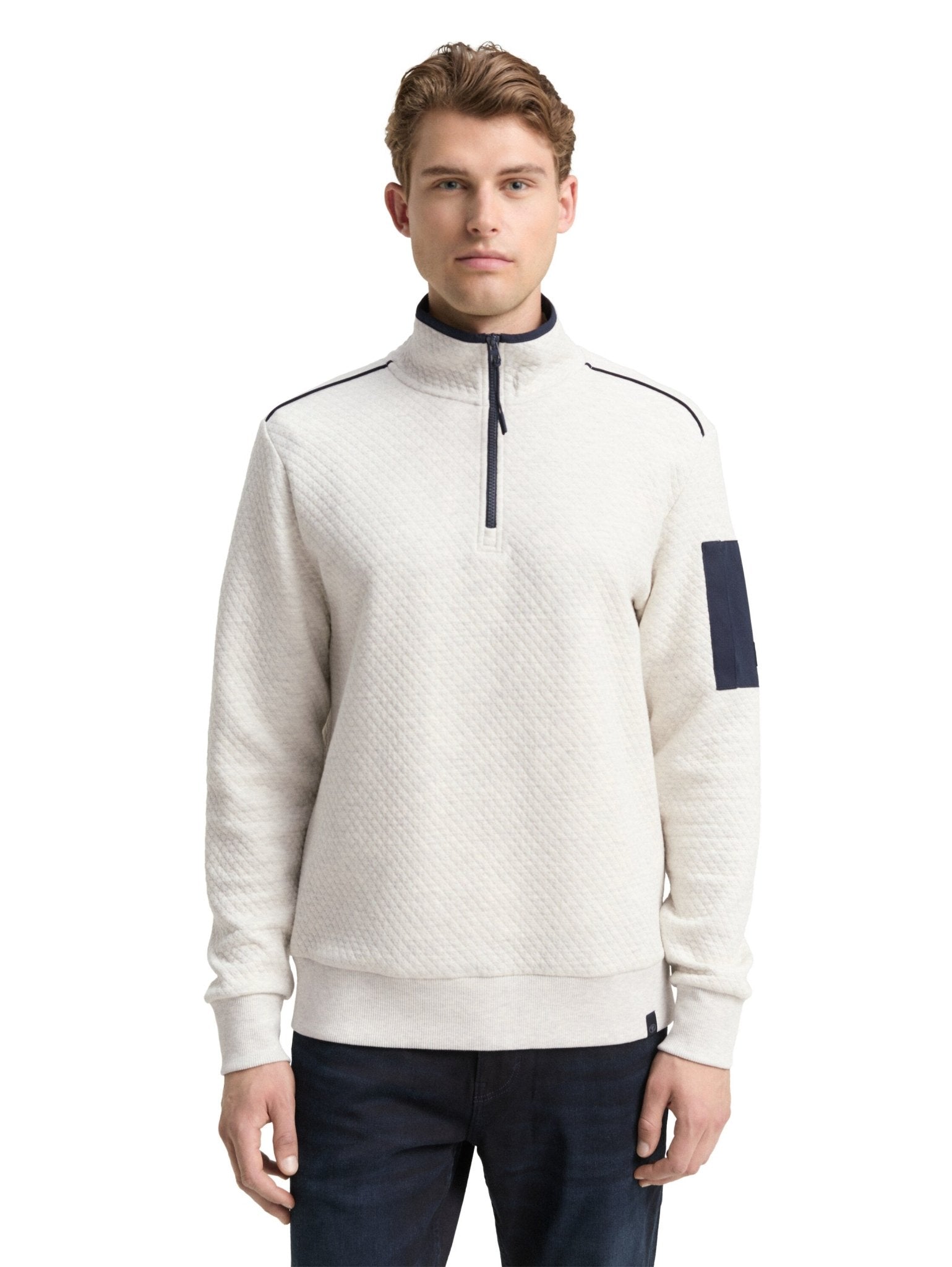 TOM TAILOR - Troyer sweatshirt with sleeve pocket - 1048594 - Boutique Bubbles
