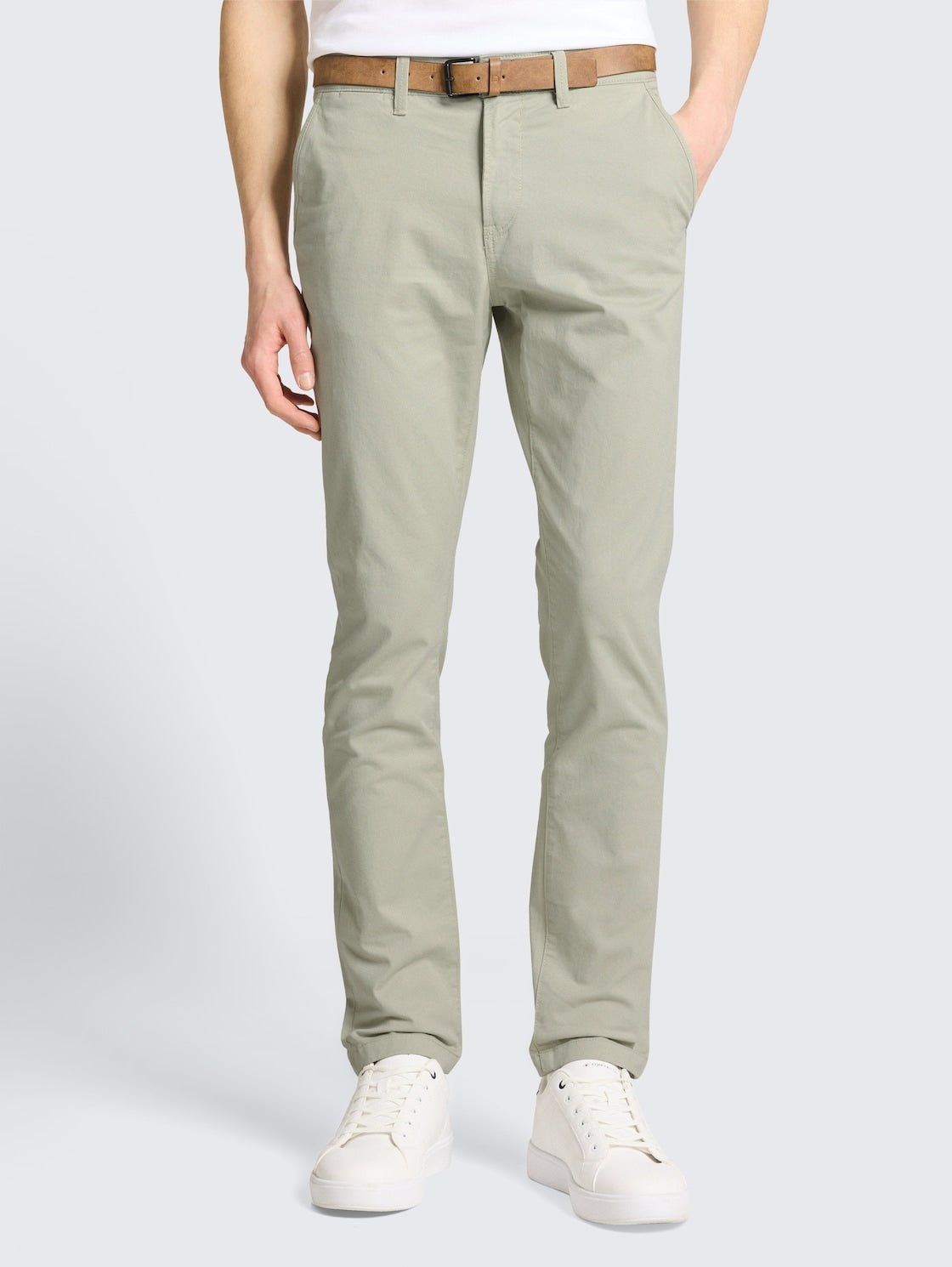 TOM TAILOR - TTSLIM chino trousers with belt - 1052070 - Boutique Bubbles