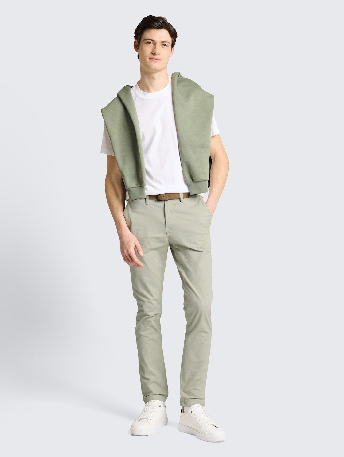 TOM TAILOR - TTSLIM chino trousers with belt - 1052070 - Boutique Bubbles