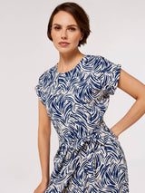 APRICOT - Brushstroke Print Wrap Dress- 707092 / 707160 - Boutique Bubbles
