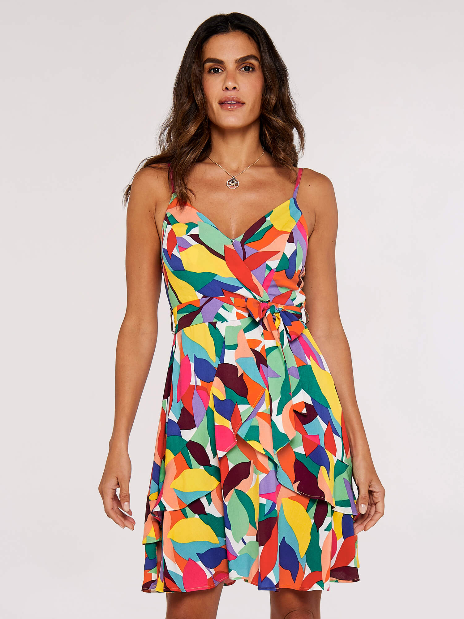 APRICOT - Colourblock Leaf Cami Dress - 714373 - Boutique Bubbles