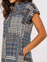 APRICOT - Patchwork Print Shirt Dress - 701809 - Boutique Bubbles