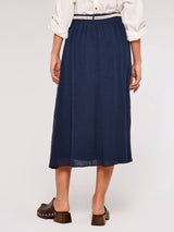 APRICOT - Rope Belt Slub Cotton Skirt - 701106 - Boutique Bubbles