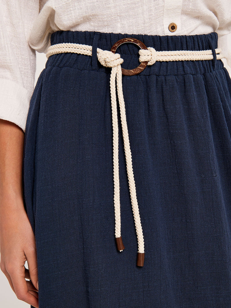 APRICOT - Rope Belt Slub Cotton Skirt - 701106 - Boutique Bubbles