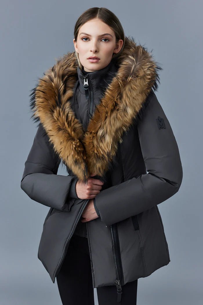 MACKAGE ADALI-F - down coat with natural fur Signature Mackage Collar - Boutique Bubbles