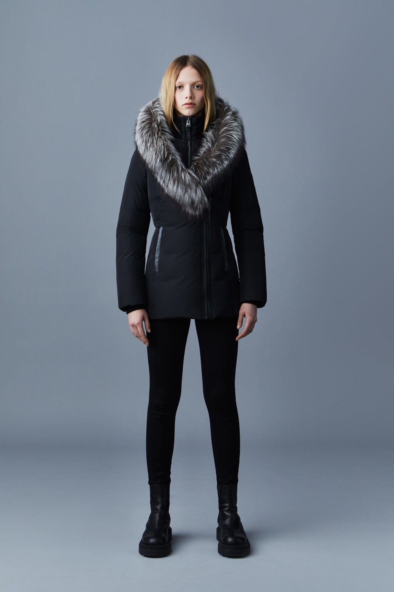 MACKAGE ADALI-X - down coat with signature silverfox fur collar ...