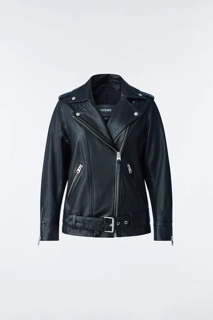 MACKAGE CHLOE Oversize leather moto jacket - Boutique Bubbles
