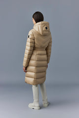 MACKAGE CORALIA light down coat with hood and sash belt - Boutique Bubbles