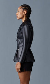 MACKAGE DAY- leather biker jacket with peplum - Boutique Bubbles