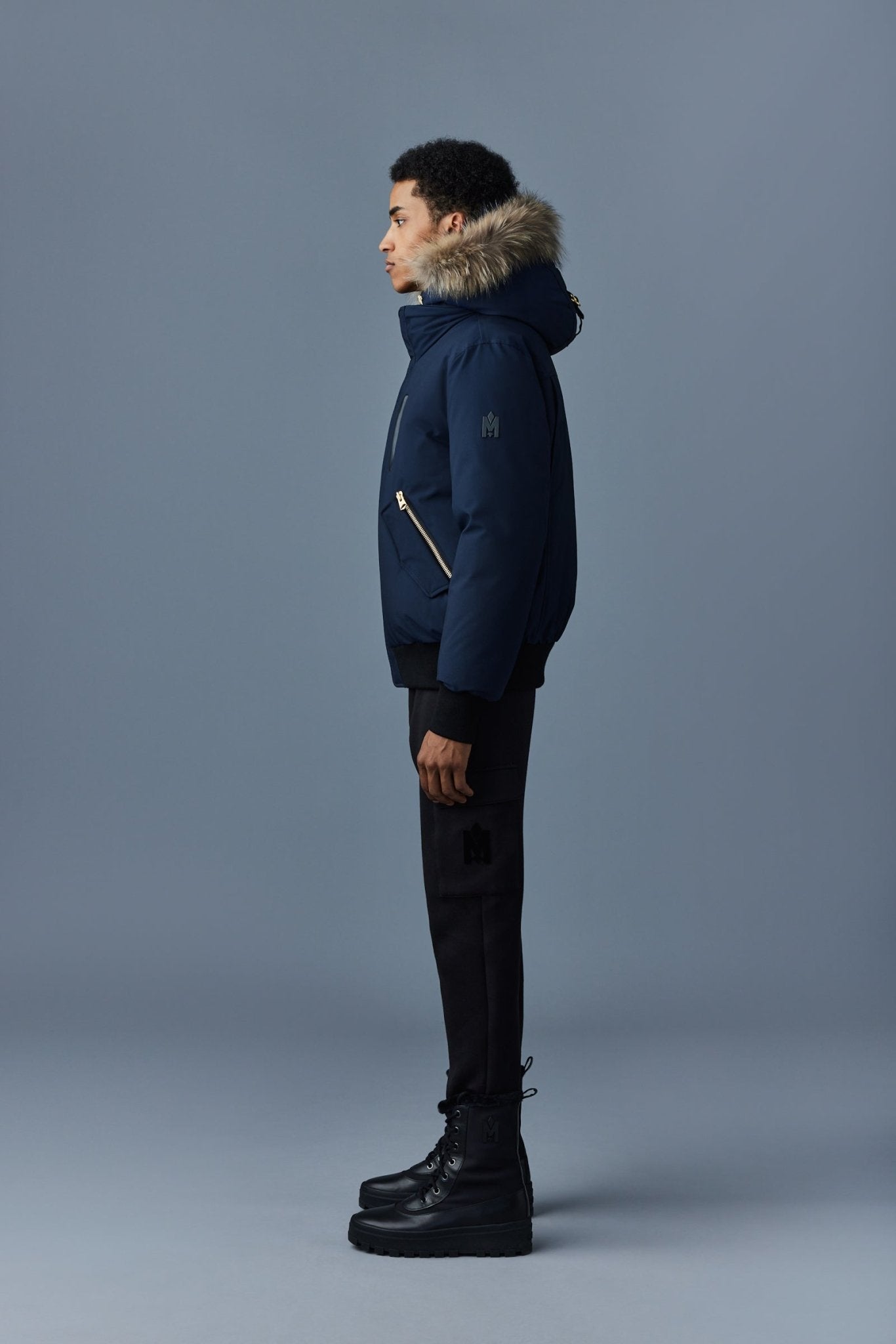 MACKAGE DIXON-F 2-in-1 down bomber with hooded bib and natural fur (WITH LOGO ON THE LEFT SLEEVE) - Boutique Bubbles