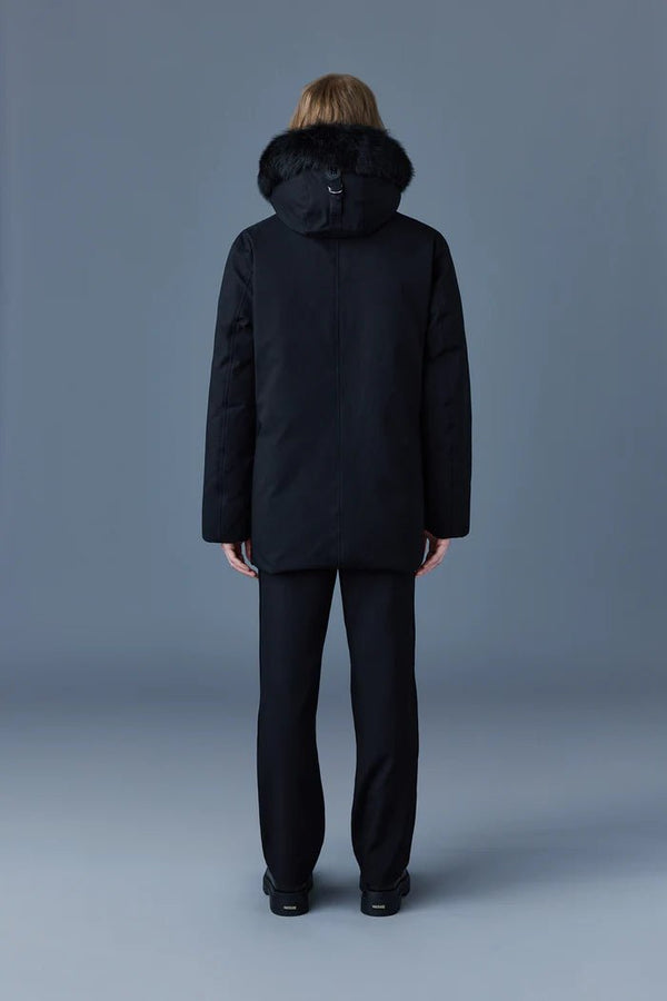 MACKAGE EDWARD-SH - 2-in-1 down parka with hooded bib and detachable sheepskin collar - Boutique Bubbles