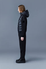 MACKAGE FRANK - mixed-media bomber jacket with hood - Boutique Bubbles