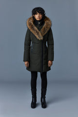 MACKAGE KAY-F - down coat with signature natural fur collar (WITH LOGO ON THE LEFT SLEEVE) - Boutique Bubbles