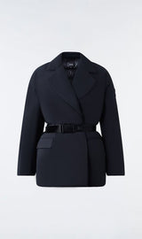 MACKAGE NYLAH - stretch light down tailored jacket with belt - Boutique Bubbles