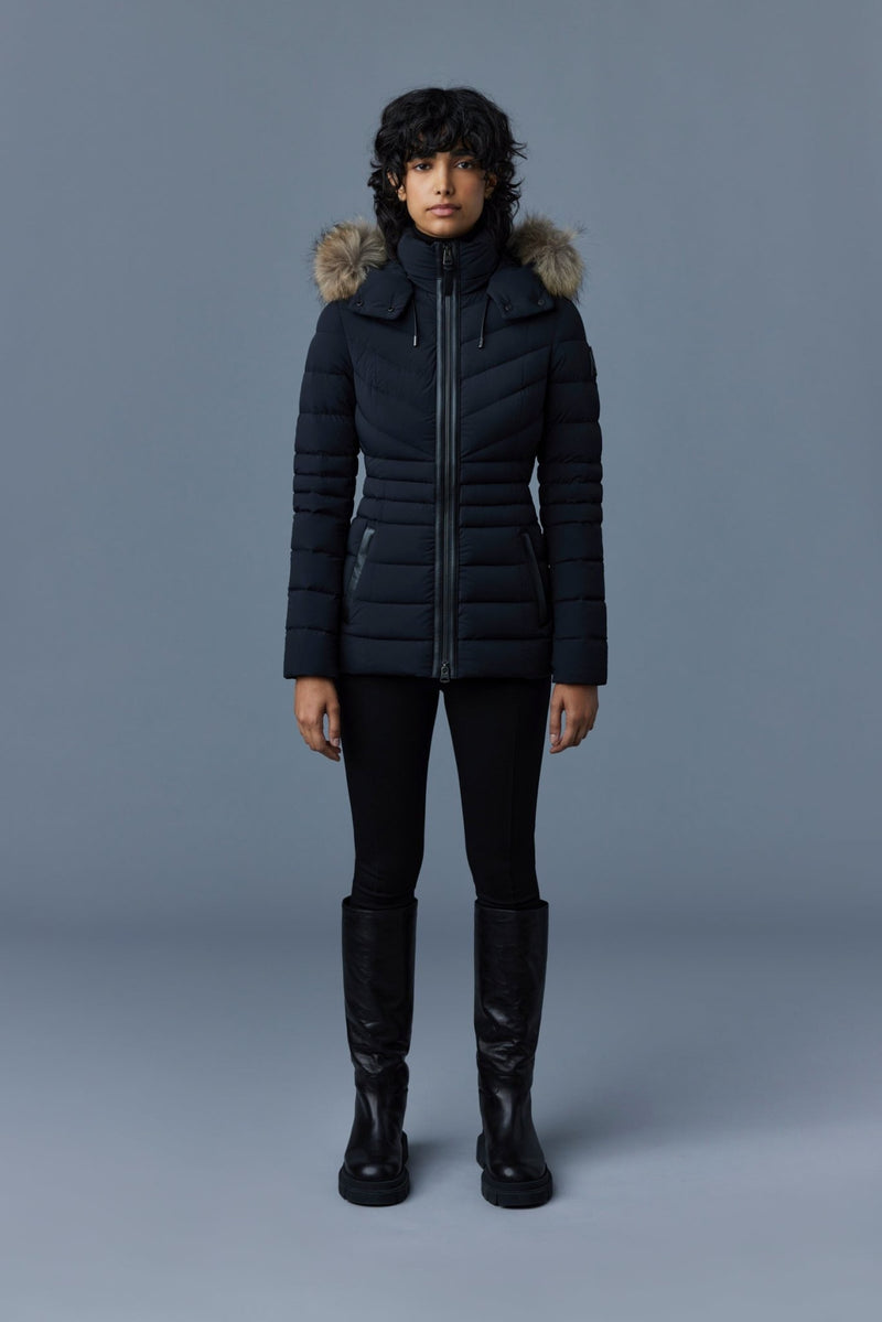 MACKAGE PATSY-FR - Down jacket with removable natural fur trim (WITH LOGO ON THE LEFT SLEEVE) - Boutique Bubbles