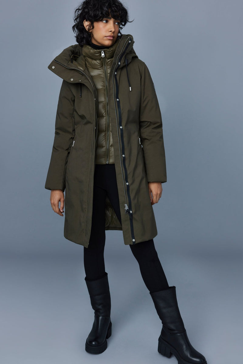 MACKAGE SHILOH-NF- 2-IN-1 fitted down coat with bib - Boutique Bubbles