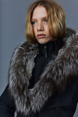 MACKAGE TRISH-X - down coat with silverfox fur trimmed collar & hood - Boutique Bubbles