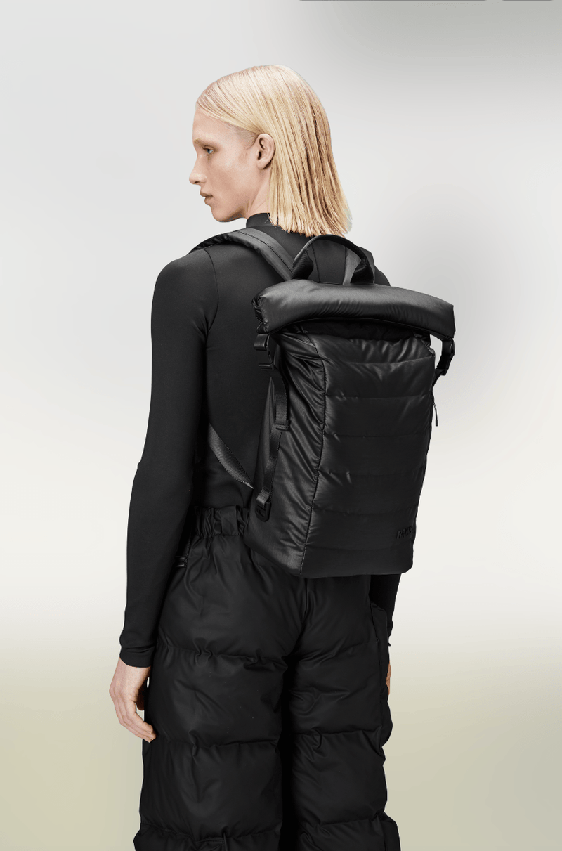 Black puffer backpack hotsell