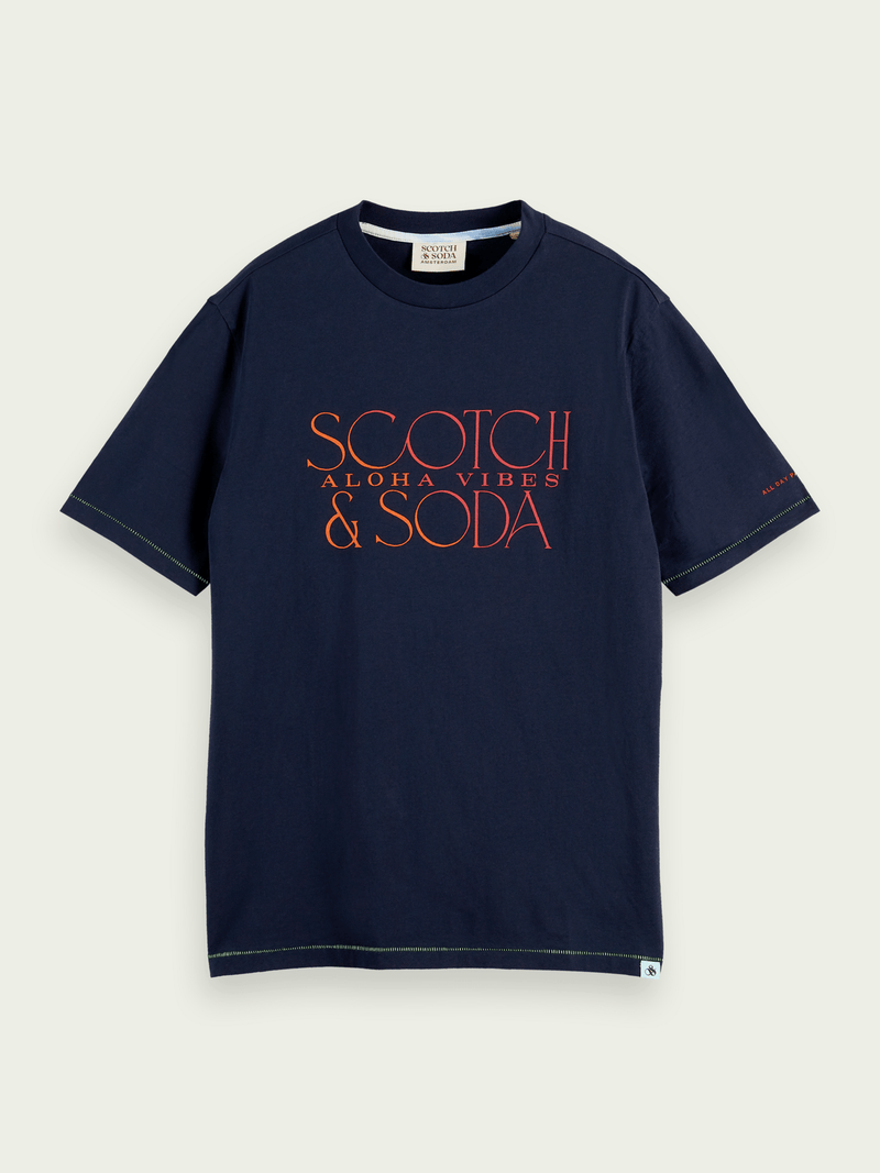 SCOTCH&SODA Logo graphic jersey T-shirt in Organic Cotton 166062 - Boutique Bubbles