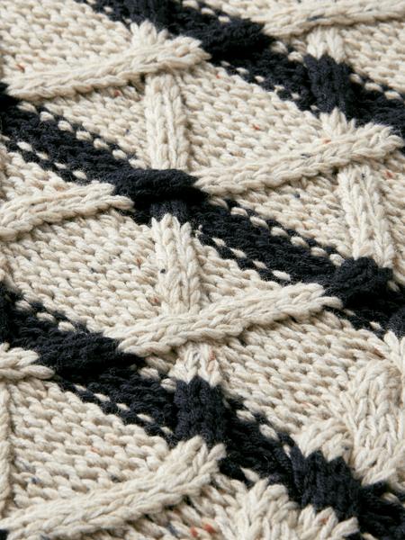 SCOTCH&SODA Speckled cable knit crewneck pullover 167240 - Boutique Bubbles
