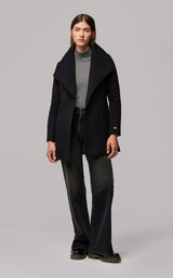 SOIA&KYO ALEXANDRA - classic wool coat with removable bib - Boutique Bubbles