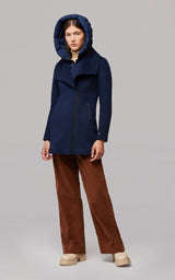 SOIA&KYO ALEXANDRA - classic wool coat with removable bib - Boutique Bubbles