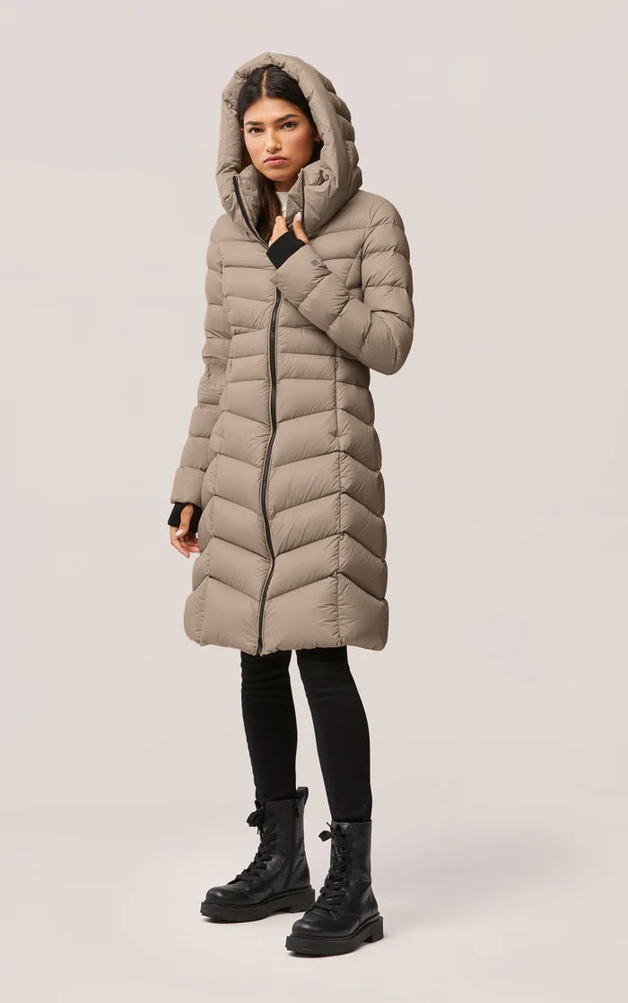 SOIA&KYO LITA-TD - fit and flare knee-length lightweight down coat - Boutique Bubbles