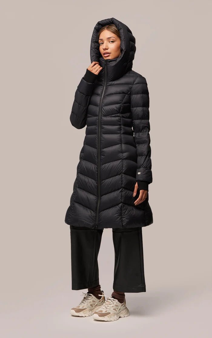 SOIA&KYO LITA-TD - fit and flare knee-length lightweight down coat - Boutique Bubbles