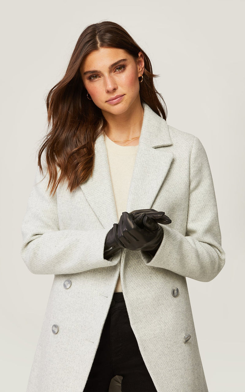 SOIA&KYO MEENA - cuffed leather gloves with tech-friendly tips - Boutique Bubbles