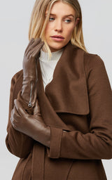 SOIA&KYO MEENA-N- cuffed leather gloves with tech-friendly tips - Boutique Bubbles