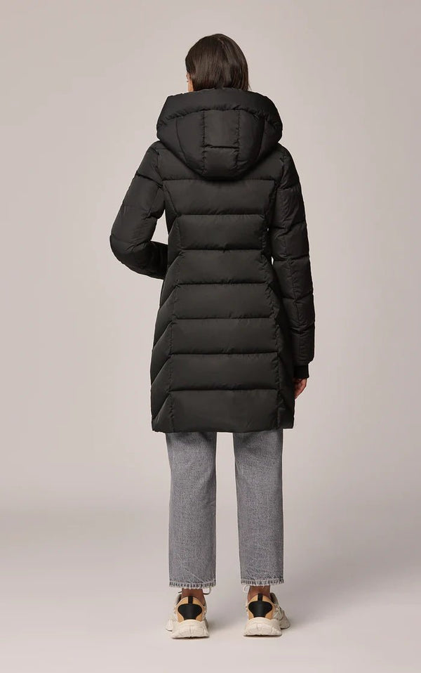 SOIA&KYO SONNY-TD-sporty down coat with nylon puffer bib and collar - Boutique Bubbles